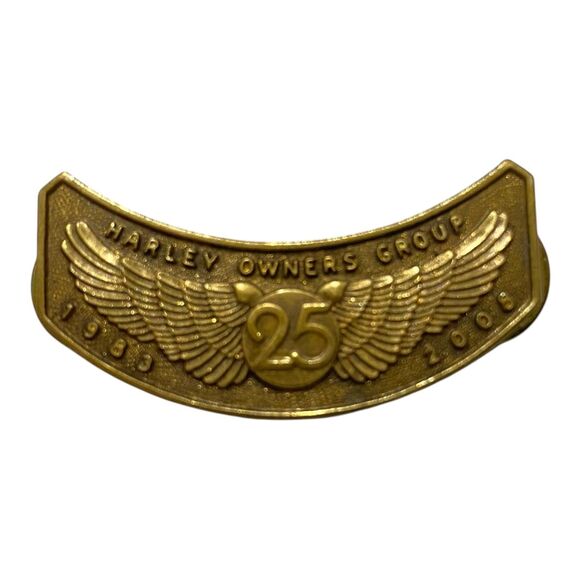Harley Davidson Owners Group 2008 HOG Rocker Pin Bronze Tone 1.5 Inch - Picture 1 of 4